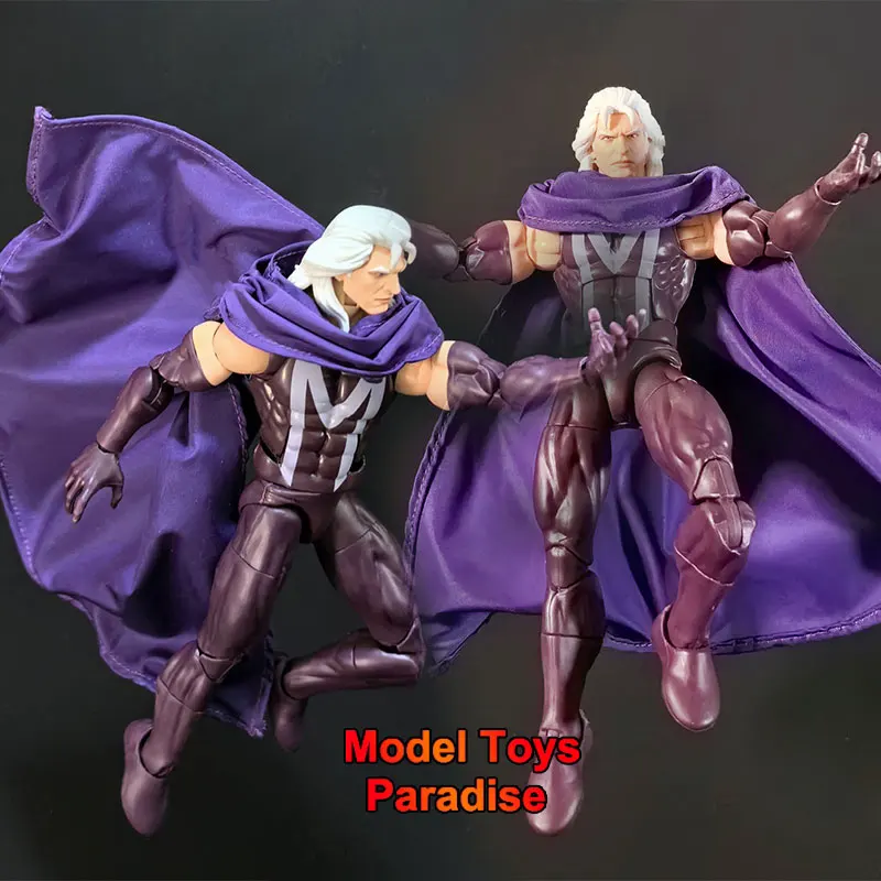 1/12 Men Soldier Magneto Purple Casual Cloak Anime Retro Super Villain Ruler Solid Color Cape Fit 6inch Action Figure Body
