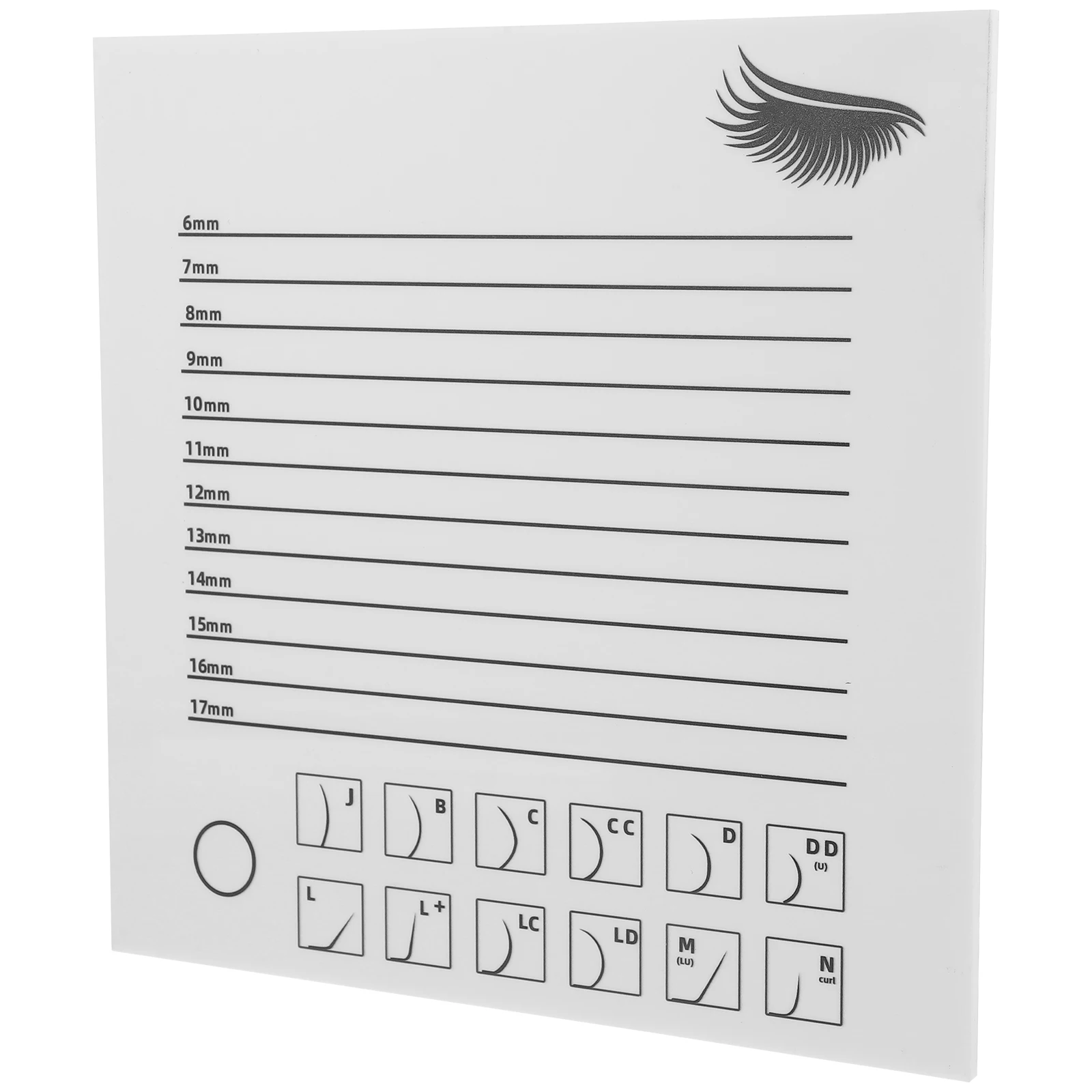 

Eyelash Display Board 195x195mm White Single Row Transparent Acrylic Tray Lash Holder Storage Professional Use Eyelash Extension