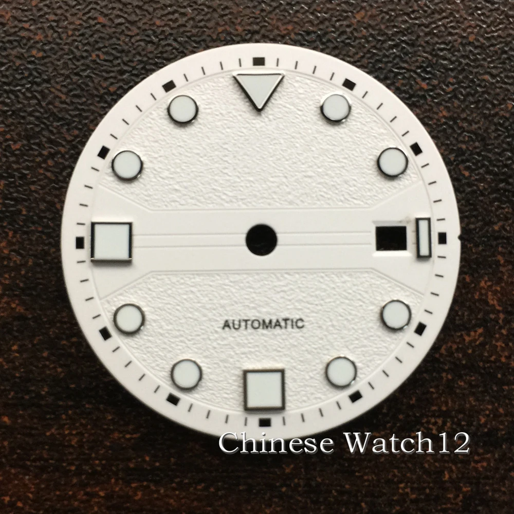 New Bliger 31mm Luminous White Sterile Dial Fit Mingzhu DG 2813 3804,Miyota 8205 8215 821A 82 Series Automatic movement