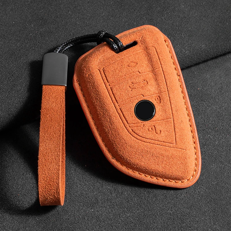Suède Autosleutel Case Cover Fob Voor BMW X1 X3 X4 X5 F15 X6 F16 G30 7 Serie G11 F48 F39 520 525 f30 118i 218i 320i Sleutelhanger