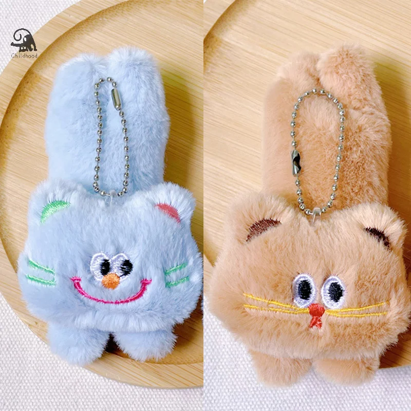 Lindo juguete de peluche de gato de dibujos animados, muñeco de peluche creativo, llavero, mochila, bolso colgante, decoración colgante, regalos para niños