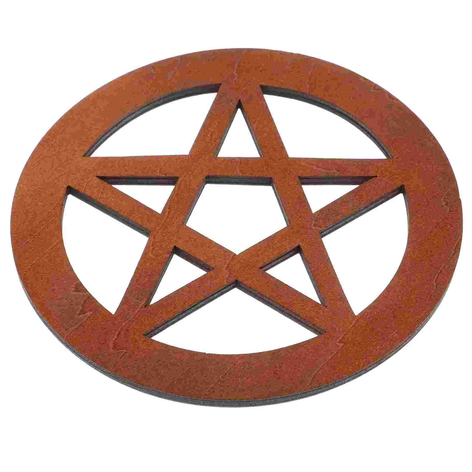 

Pentagram Wooden Mat Altar Tile Home Decor Religious Rites Adornment Pentacle Ornament Decorations Coasters