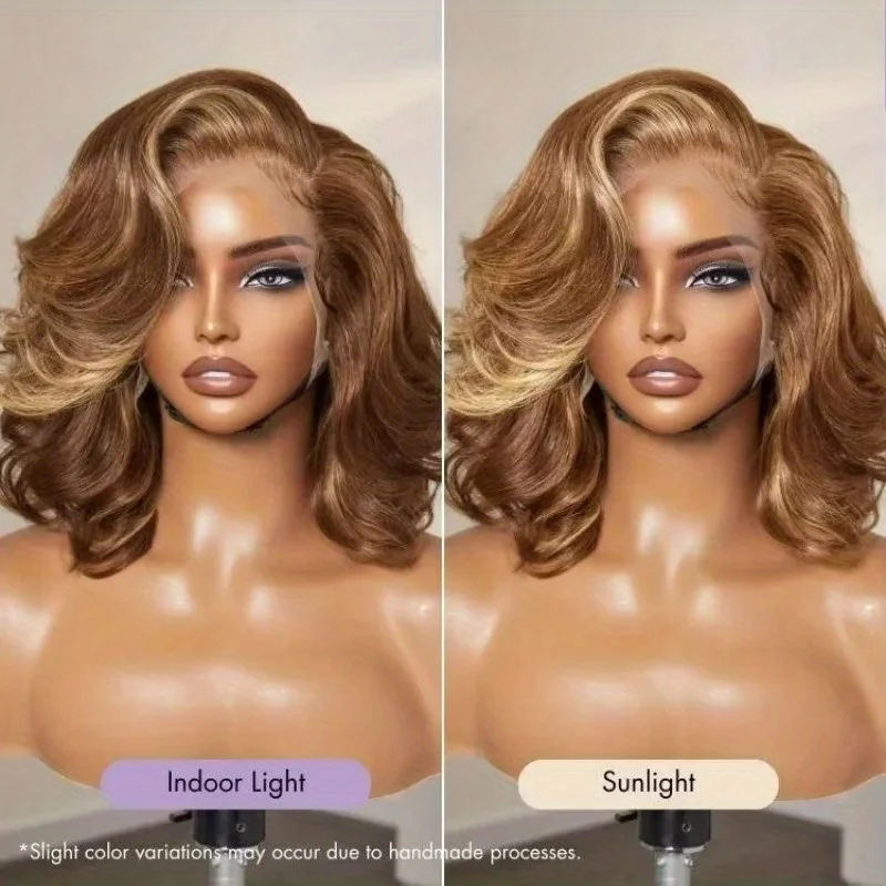 Ombre Lace Front Wig Human Hair 4/27 Body Wave 13x4 Glueless Wigs Human Hair Pre Plucked Pre Cut 200% Density Highlight Wig