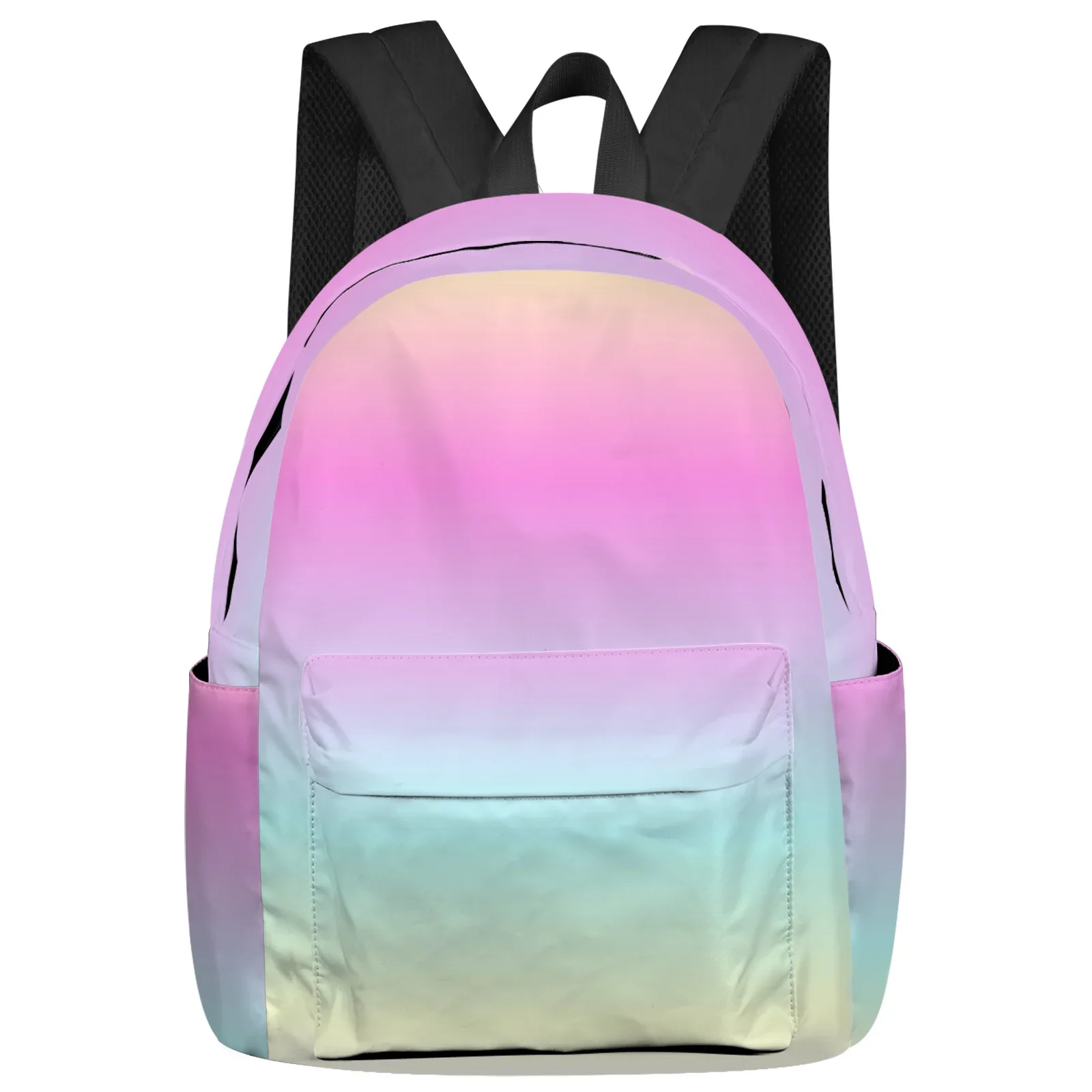 

Pink Yellow Gradient Rainbow Feminina Backpacks Teenagers Student School Bags Laptop Backpack Men Women Female Travel Mochila