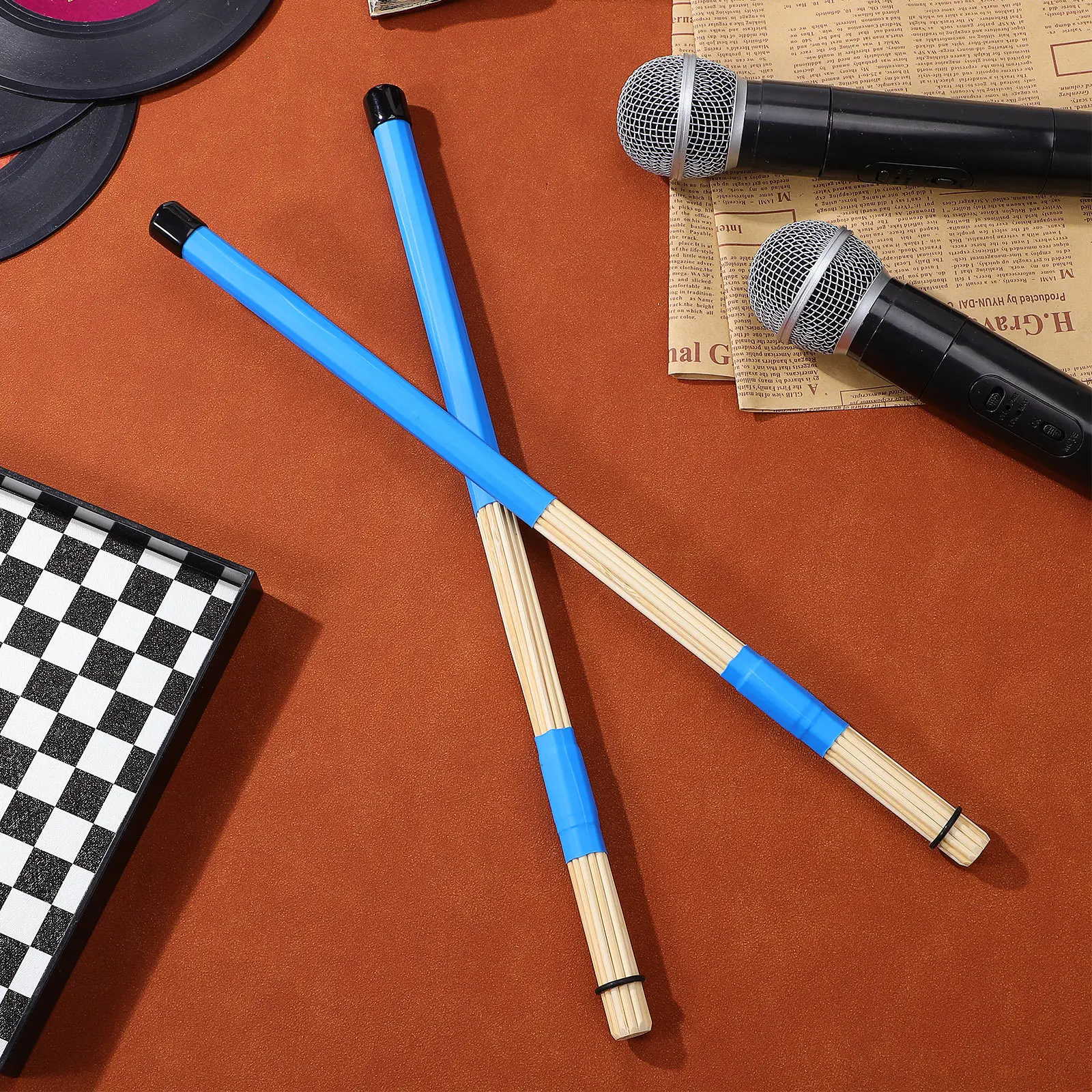 

1 Pair Drumsticks Non-Slip Durable Percussion Instrument Stick For Wooden Brush Rack Drum Brush Accessory