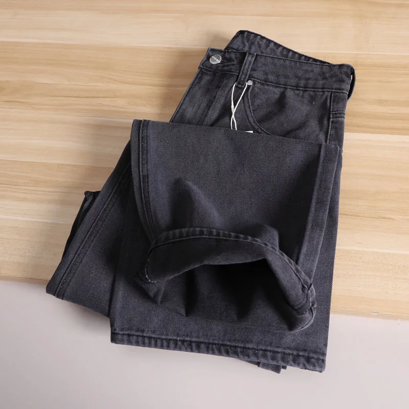 Retro getailleerde herenjeans met rechte pijpen Lente nieuwe Faion elastische losse pasvorm denim broek Jeugd moderne Sle mid lage taille lange...