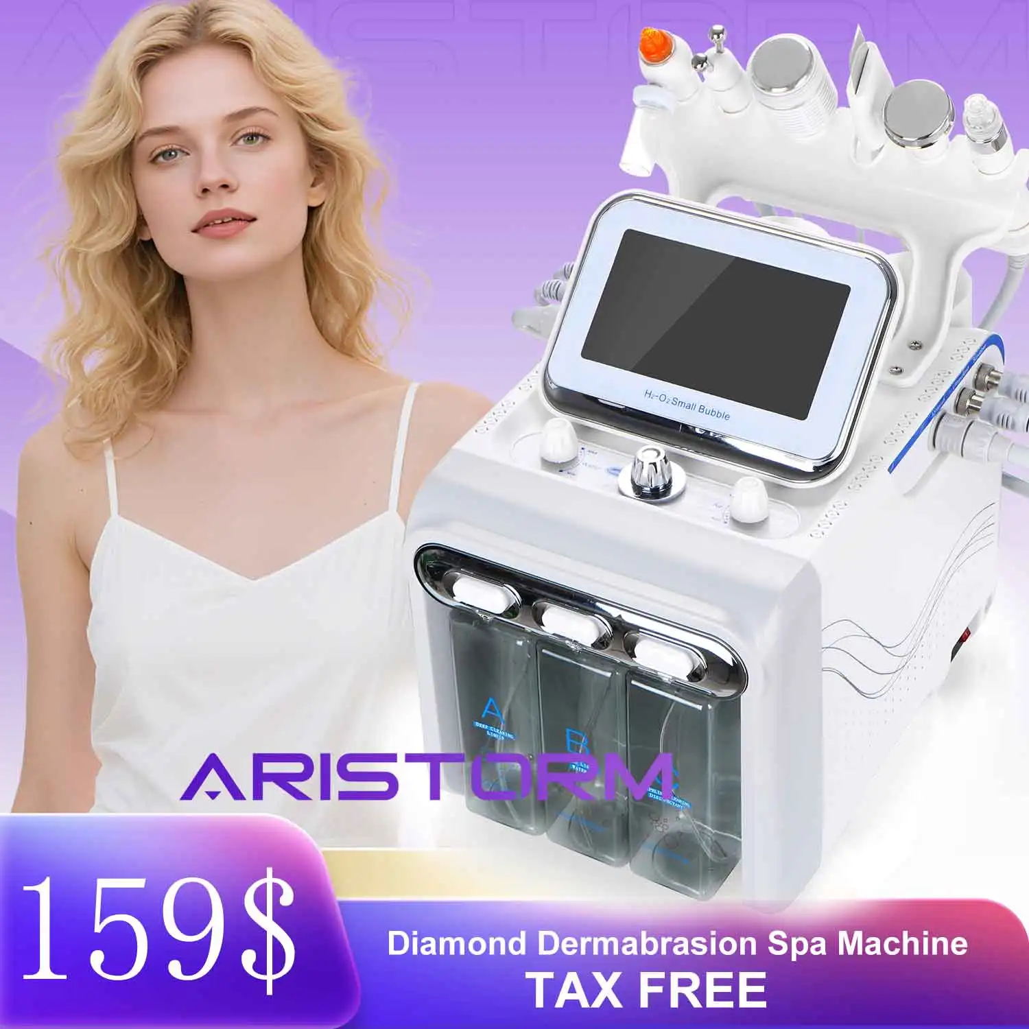 Máquina de hidro dermoabrasão 6 em 1, lifting facial, limpeza profunda, peeling aquático, rejuvenescimento da pele, cuidados com a pele, dispositivo spa