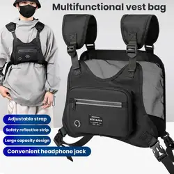 Outdoor Chest Bag Adjustable Straps Large Capacity Men Women Sports Cycling Running Vest Pouch Hiking Travel EDC Chest Pack