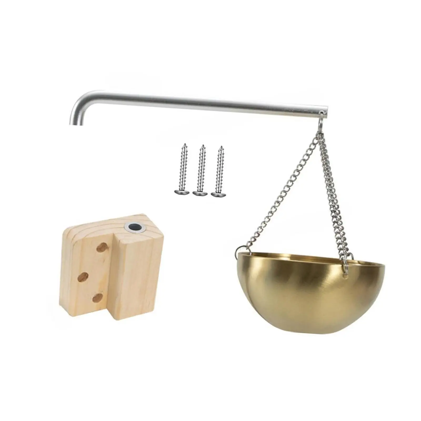 

Чаша для ароматерапии из нержавеющей стали с поворотным кронштейном, портативная, с деревянной подставкой и крепежом, для СПА и сауны