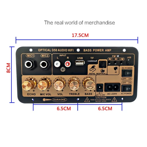 Imagen 2 del producto Placa amplificadora de potencia Digital bluetooth de 300W, 220V/50Hz, enchufe europeo, tarjeta TF para karaoke en casa/disco U, reproductor de MP3, amplificador de subwoofer