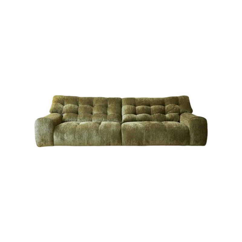 

Big black bear sofa, French cream medium antique chenille velvet fabric high backrest lazy sofa