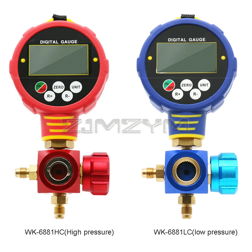 WK-6881L/H C Digital Manifold Gauge Refrigeration Pressure Tester High Pressure Air Conditioning Low Pressure Meter