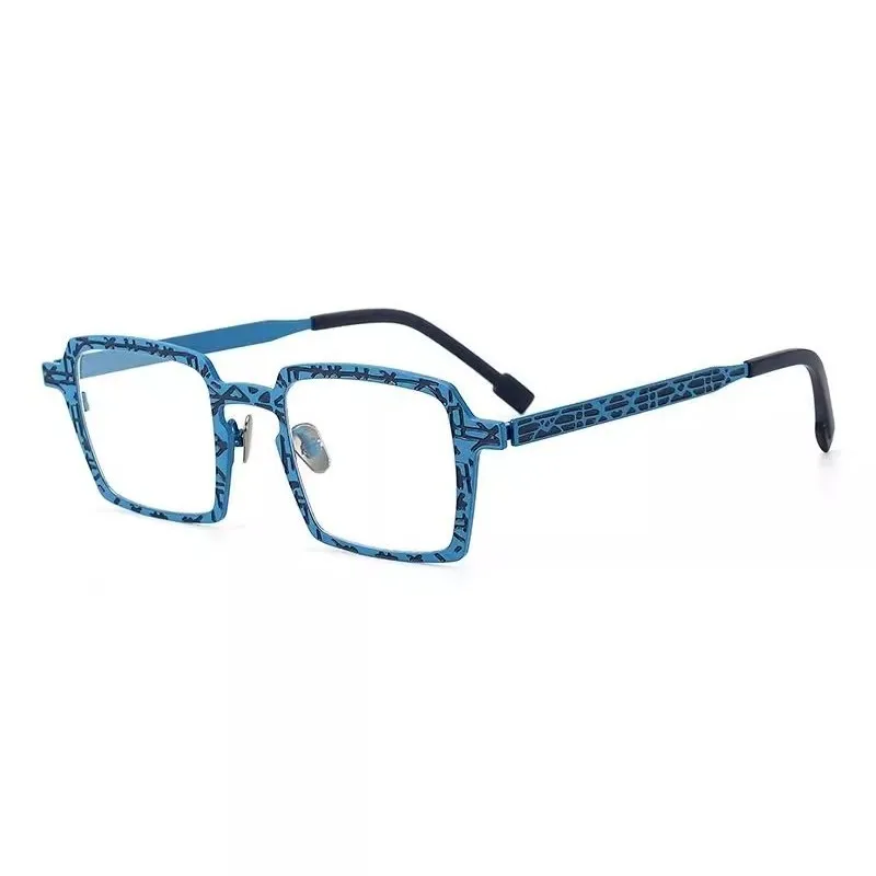 

Handmade design pure titanium ultra-light square glasses frame myopia high degree glasses frame