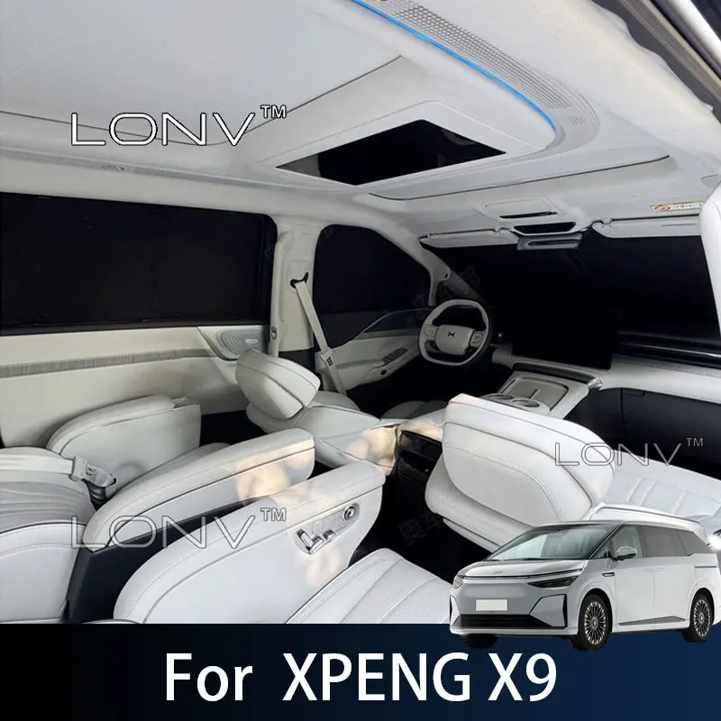 For Xpeng X9 2026 2027 Car Sunshade Front Rear Side Window Sun Shade Windshield Sun Visor Outdoor Camping Privacy Accessories