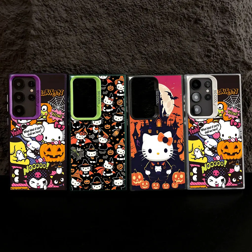 Halloween sanrio olá kitty s25fe caso para samsung s25 s24 ultra casos para galaxy s23 s22 s21 fe s20 ultra plus 5g capa de telefone