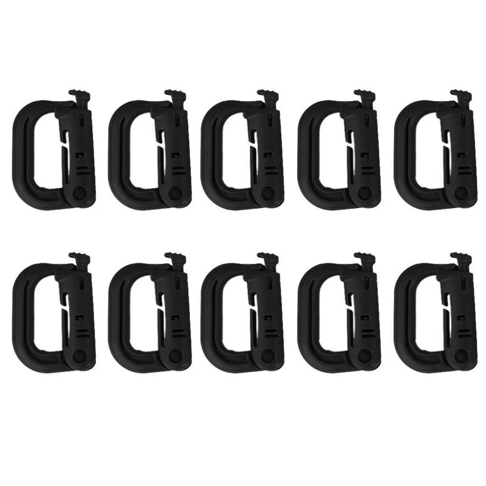 

10Pcs Heavy-Duty Locking D-Ring for 1 Inch Webbing Lightweight Solar-Resistant D-Shaped Buckle for Camping Hiking Hunting