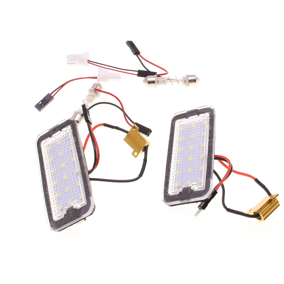 EIDRAN 2pcs Bright White Error Free LED Number License Plate lights Lamp For Fiat 500 500C