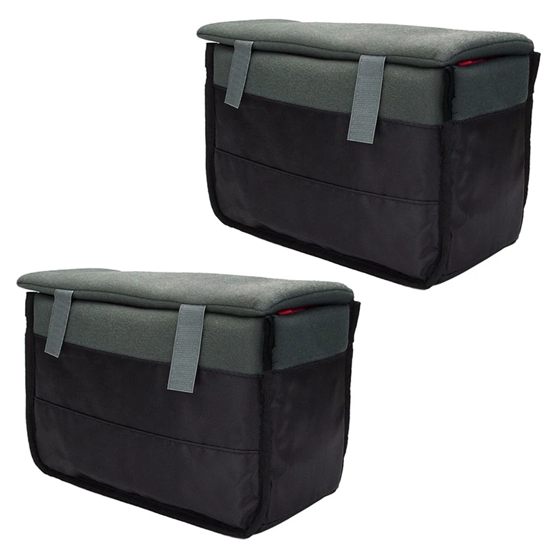 2X Padded Protective Bag Insert Liner Case For DSLR Camera, Lens And Accessories Black