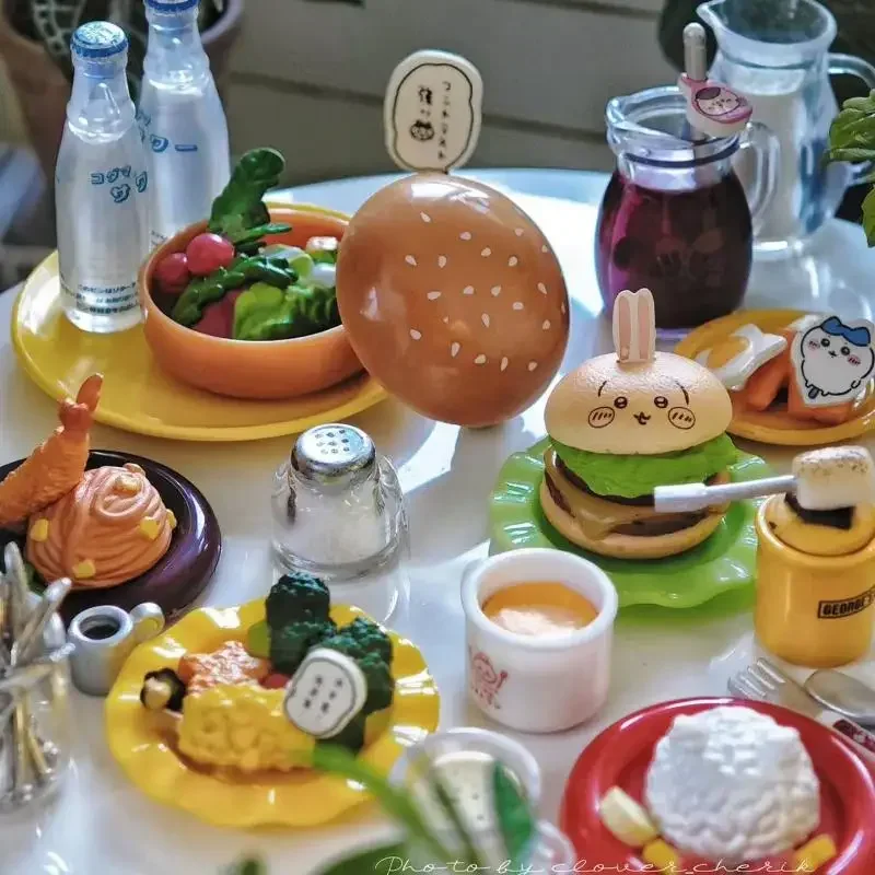 1 conjunto 1/6 casa de bonecas hambúrguer talheres caixa de refeição mini prato de jogo de comida modelo decoração de cozinha em miniatura acessórios diy
