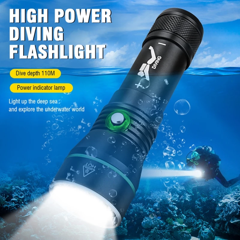 

XHP50.2 Led Flashlight 100m Underwater Most Powerful Professional Diving Light Scuba Dive Torch Hand Lamp 26650 18650