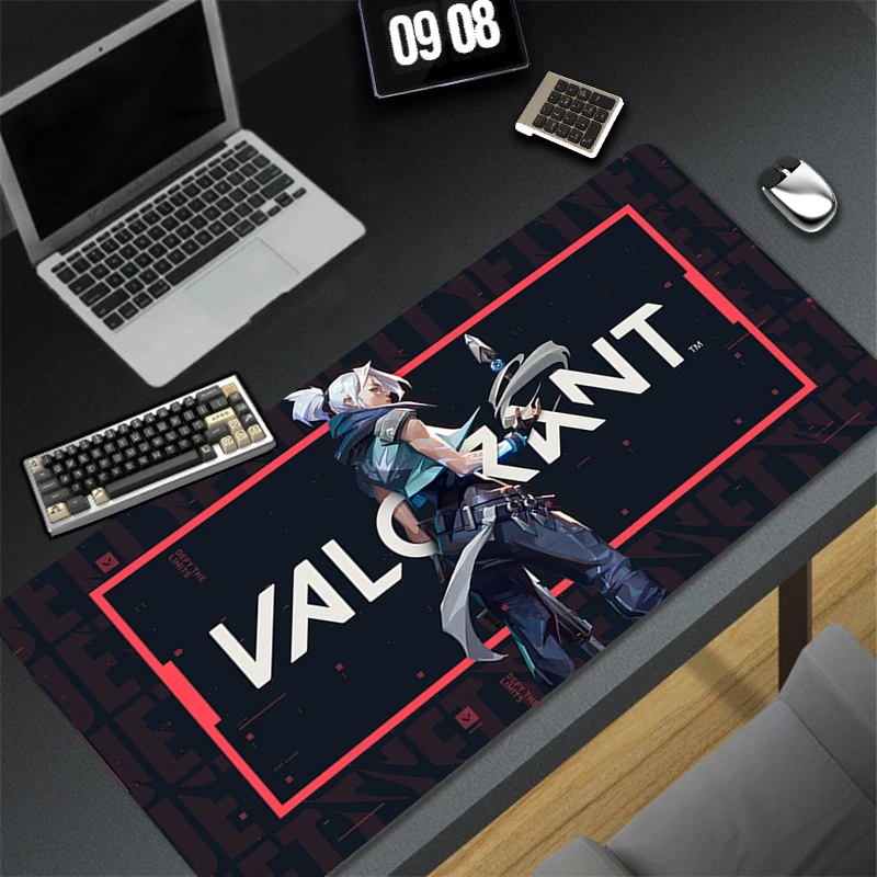 Pattern Game Mousepad Pad Rubber Mouse Mat Desk Gaming Non Slip Table Mat PC Gamer Cabinet V-valorant Jett Mousepad Keyboard Pad