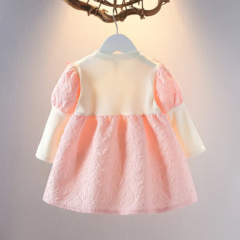 Spring Newborn Girls Clothes Korean Cute Princess Long Sleeve Cotton Baby Birthday Dress Toddler Dresses Kids Clothing BC622