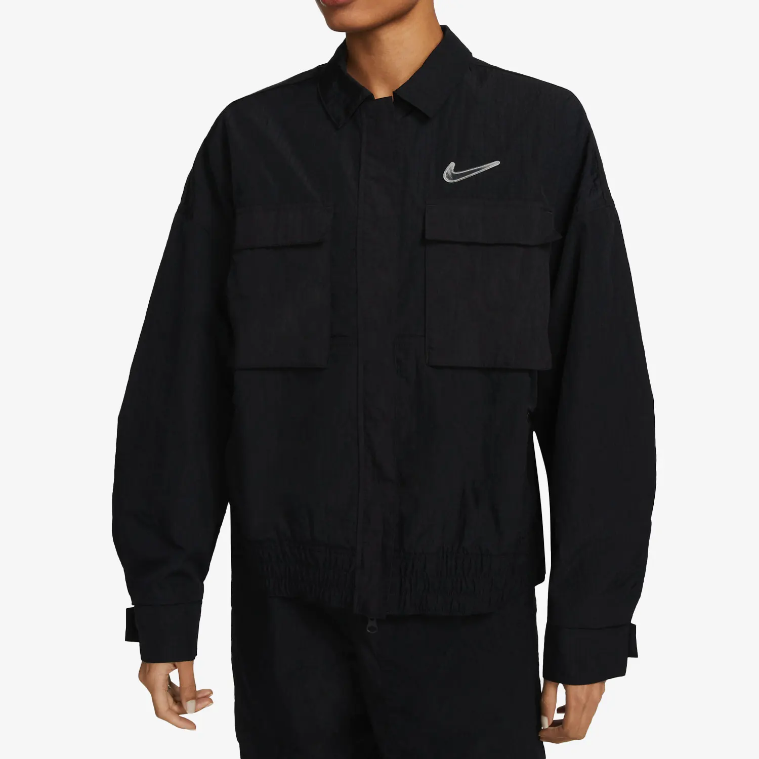 

Новая женская свободная куртка Nike Authentic для спорта и отдыха с тканым воротником DR5620-010