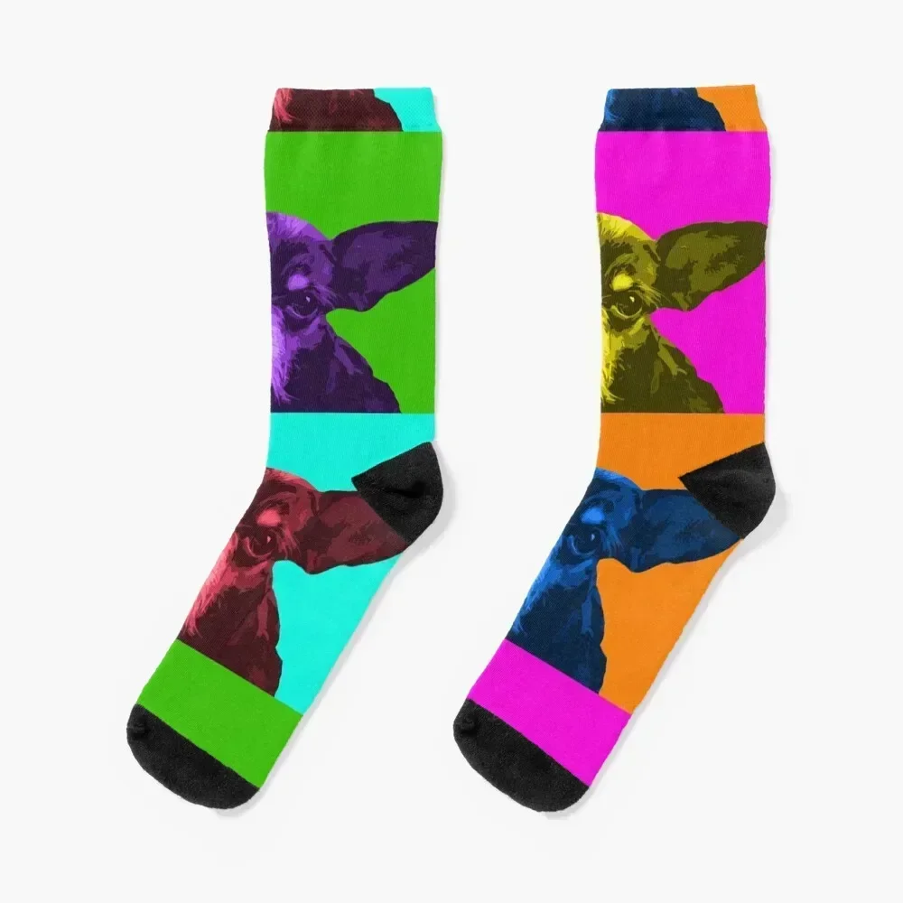 Pop Art Squeaky Chihuahua Socks retro anti-slip hiphop Socks For Women Men's
