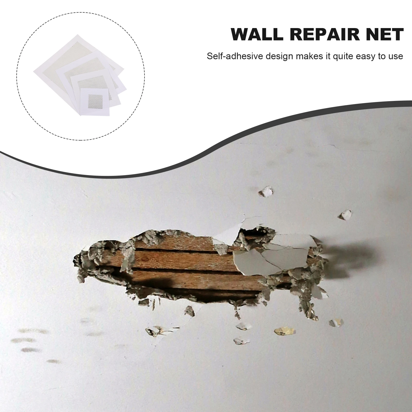 

12pcs Self Adhesive Wall Patches Grid Repair Stickers White Sticky Hole Household Supplies Anti Rust Corrosion Practical Easy