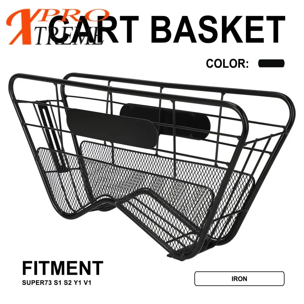 

Motorcycle Parts Cart Storage Basket For Super73 Super SUPER 73 S1 S2 Y1 V1 Electric Bicycle Refit Accessories Iron Black Bike