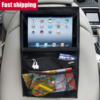 Car Back Seat Organiser Travel Tablet Storage Bag with Touch Screen Tablet Holder Automatic Storage Pocket Protector for Travel