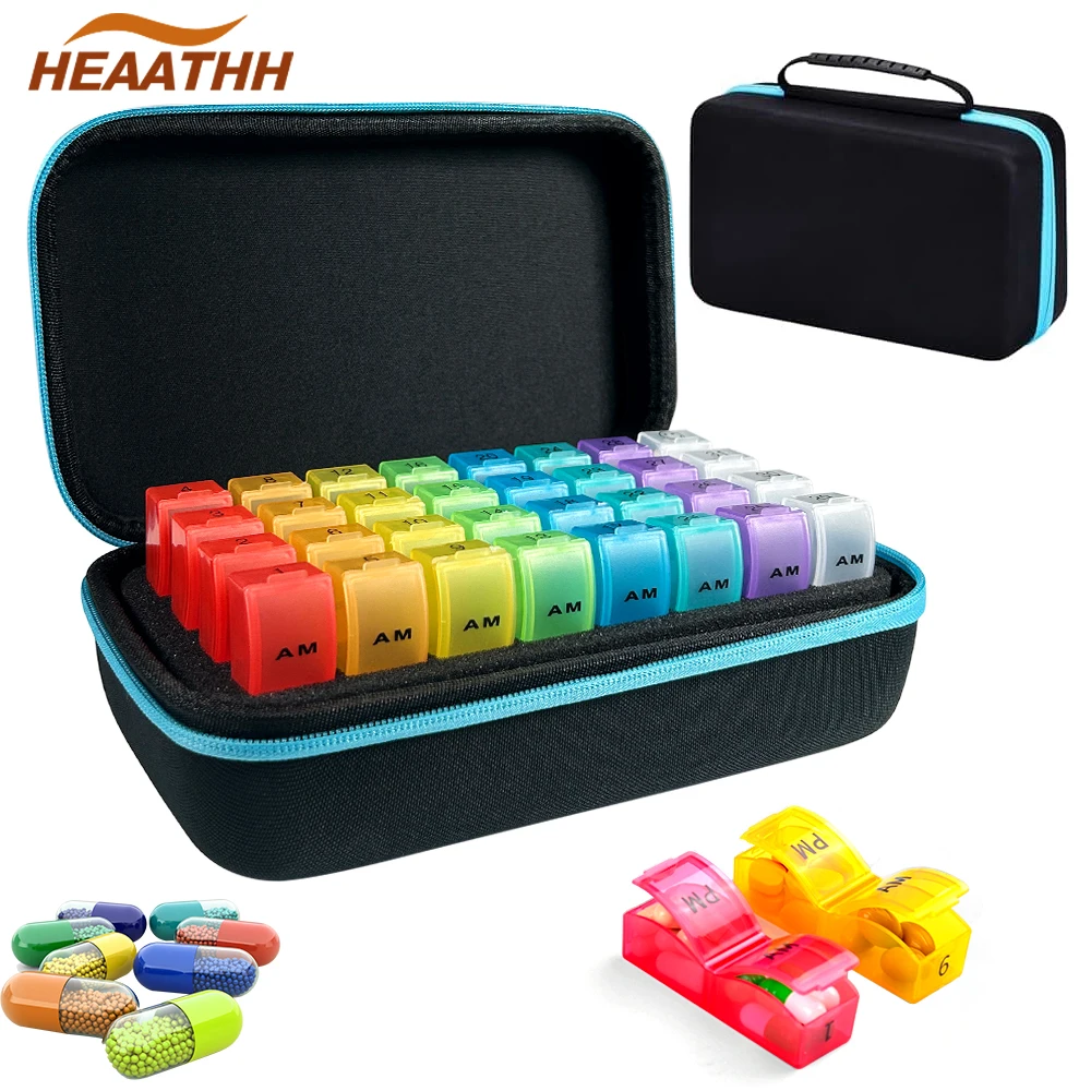 

1Pcs Monthly Pill Organizer 3 Times a Days with Hard Shell, 32 Day Medicine Pill Box for Vitamin, Fish Oil and Supplements