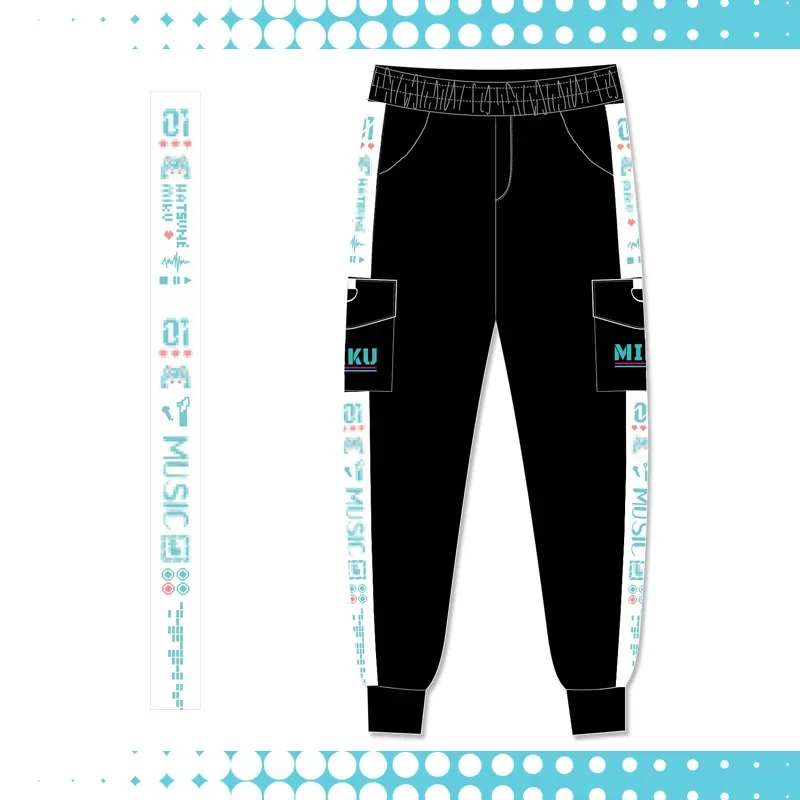 Pantalon de survêtement en coton Anime Vocaloid pour hommes et femmes, pantalons décontractés, pantalons noirs de dessin animé, pantalons cargo, mode unisexe, nouveau, offre spéciale