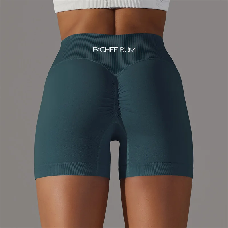 Shorts de motociclista sem costura Pchee para mulheres, treino de verão Bum Legging curto, roupas esportivas, roupas fitness, ginásio, ioga, correr,