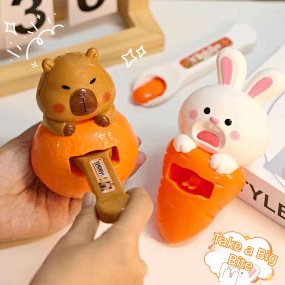 Kawaii lapin/Capybara pouding alimentation jouet Simulation décompression jeu de rôle jouet jouer maison jouets éducation précoce