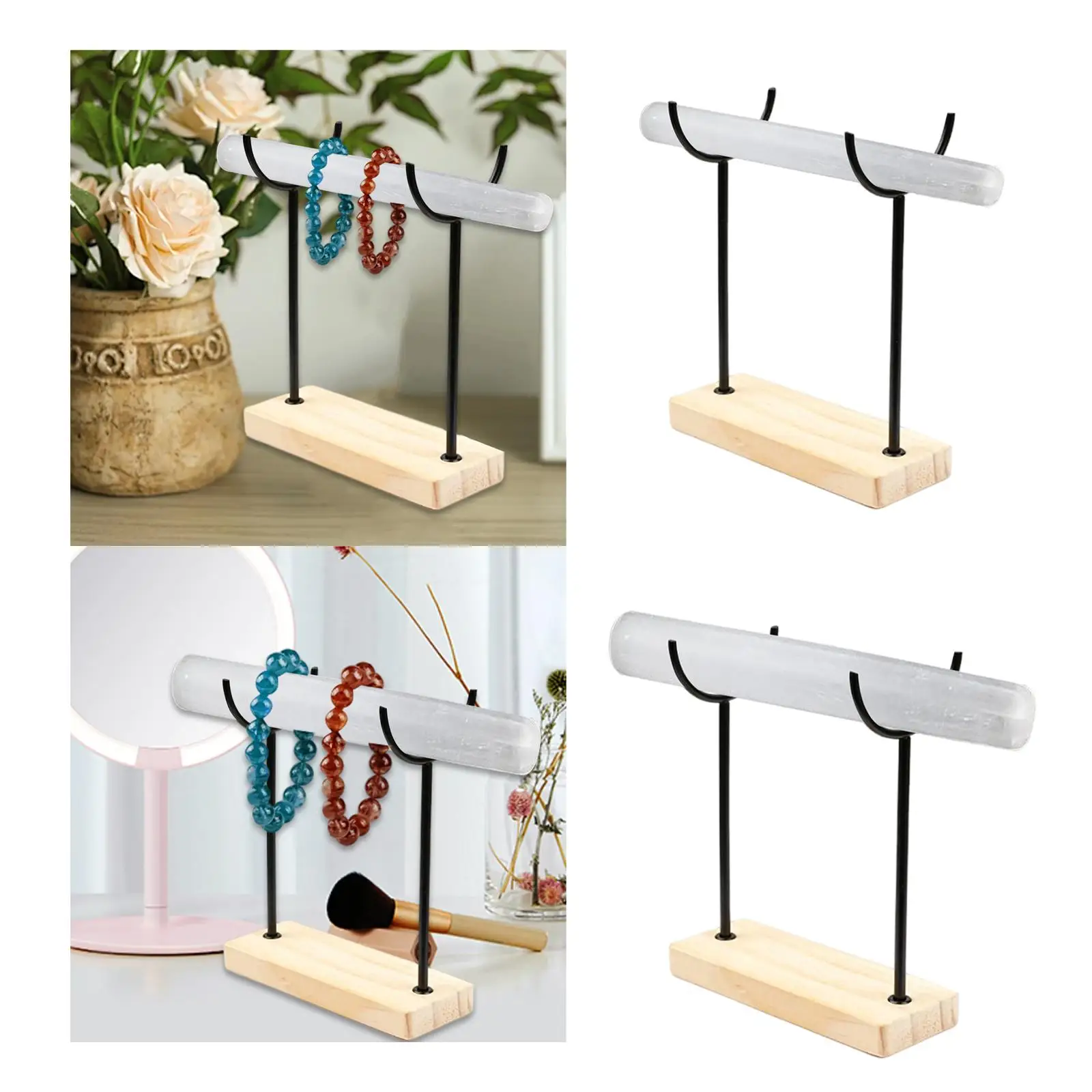 Selenite Bracelet Holder Display Jewelry Holder Organizer Versatile Jewelry Display for Necklace Home Organization Showcase