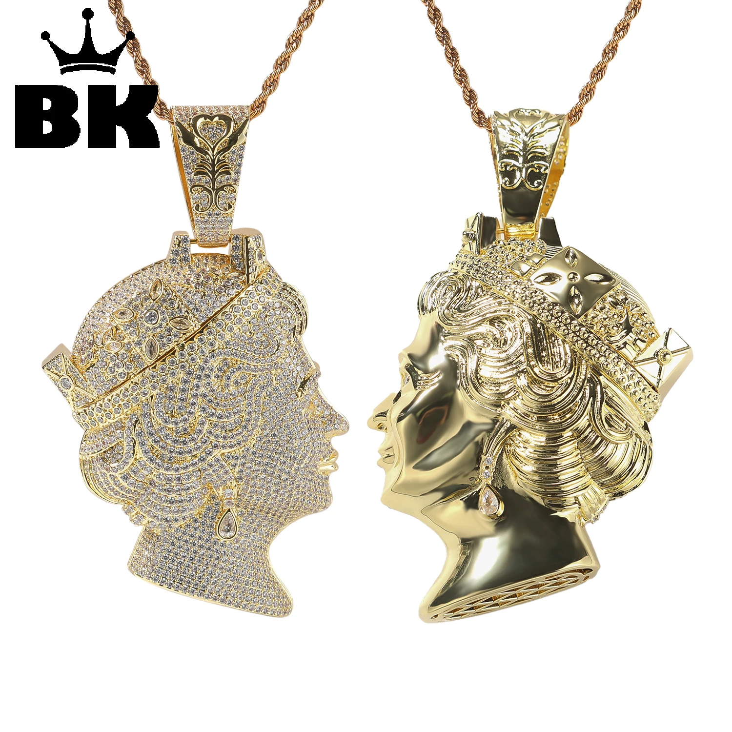 the-bling-king-2-sides-wearable-iced-out-queen-head-pendant-hip-hop-full-cz-paved-gold-plated-portrait-necklace-for-men-women
