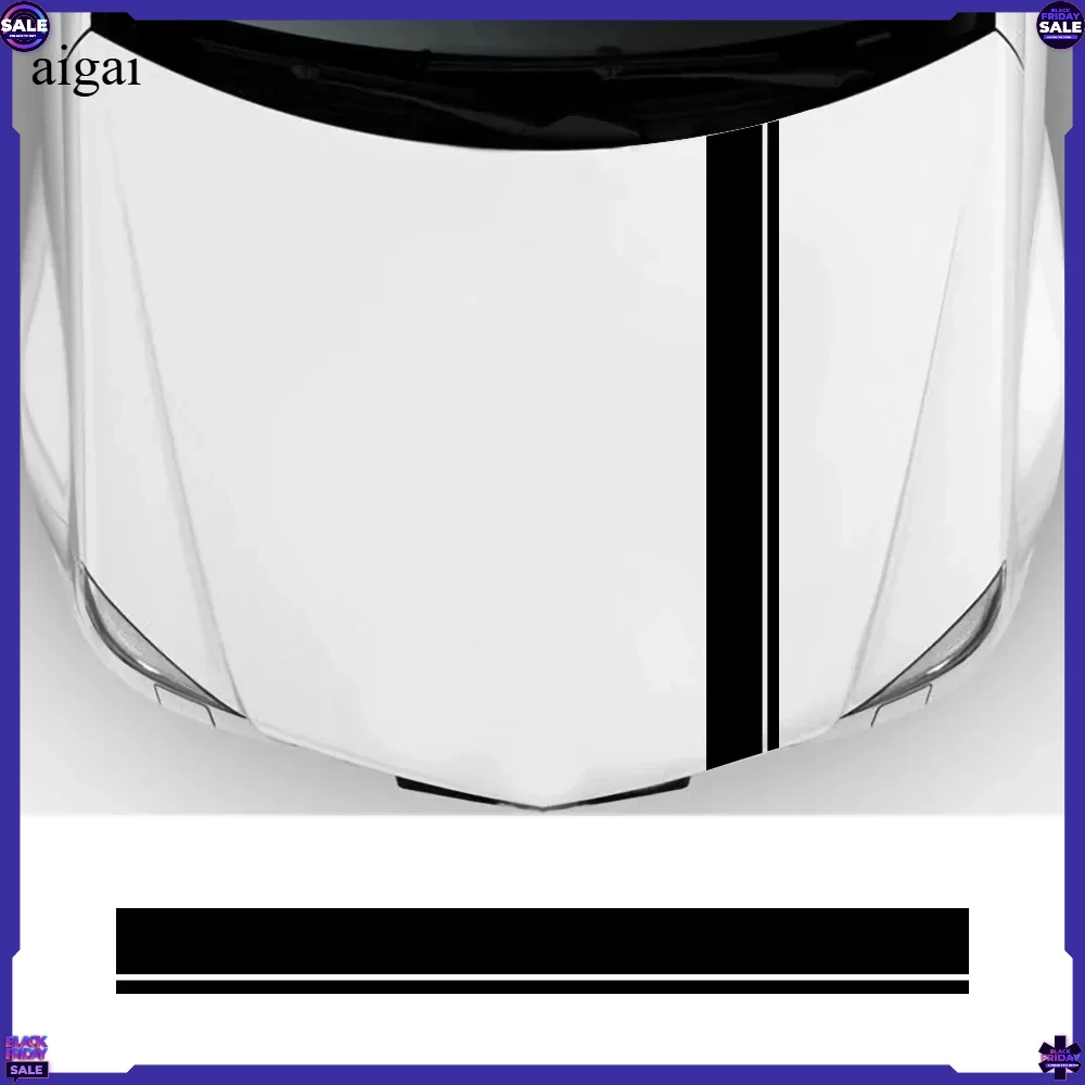Car Bonnet Sticker Hood Racing Decals Auto Accessories Universal for Pickup Trcks SUV Stripes Decoration Wraps Kits Para