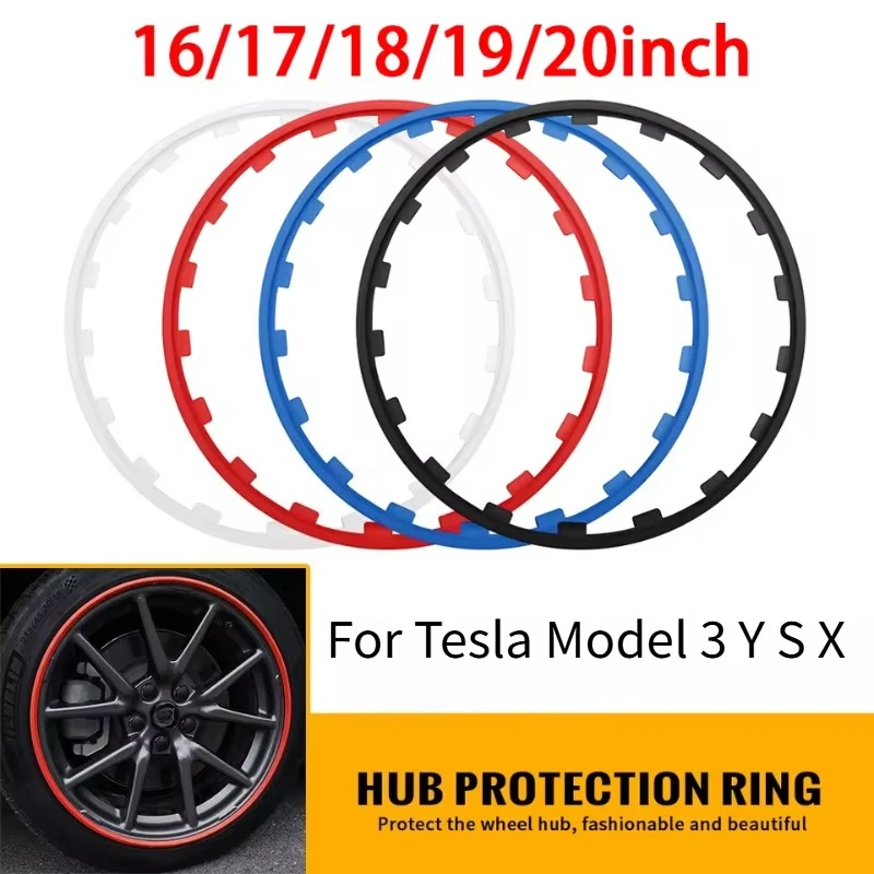 

4PCS Car Hub Protection Ring Hub Center Cover for Mazda/Audi/Bmw/Vw/Benz/Tesla Anti Scratch Accessories Sticker Trim Decoration