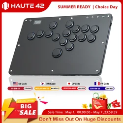 Haute42 Controle Arcade Joystick Hitbox Controller Pulsante Cerchio Hitbox Controller Arcade senza leva per PC/PS5/PS4 Fighting Stick