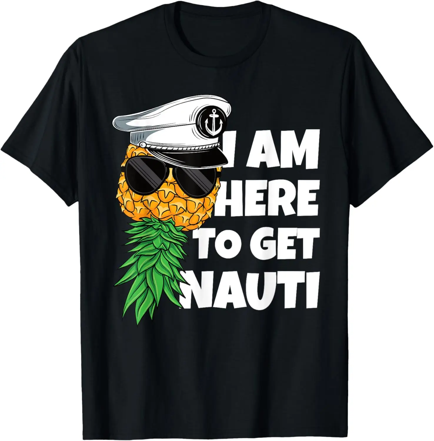 

Here To Get Nauti Cruise Boat Upside Down Pineapple Swinger T-Shirt
