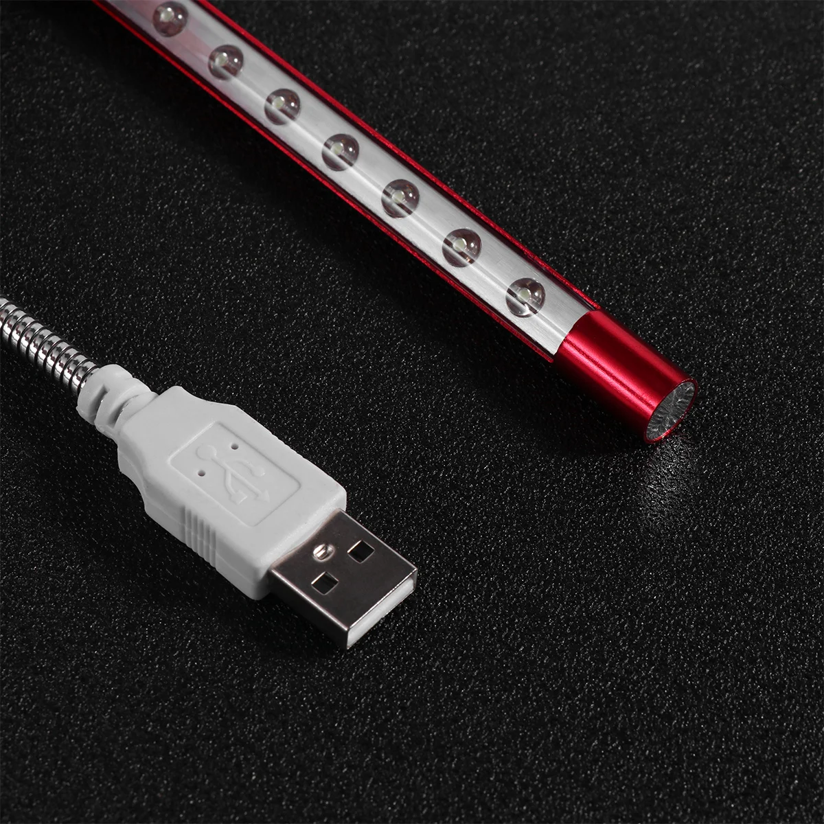 

Red Keyboard Lamp with USB Degree Rotation Flexible Neck for Dark Illumination Laptop Light Eye Safe Design