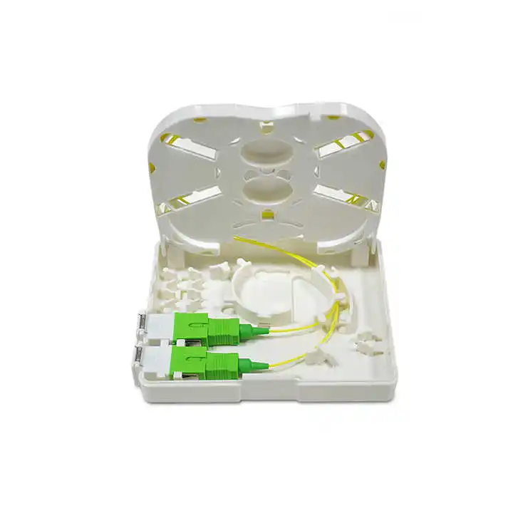 

10PCS 2cores SC APC/UPC FTTH shutter fiber optic splice tray ABS/PC Fiber Optic Termination Box