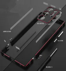 Bumper Phone Case For Samsung Galaxy s24 S25 Ultra Metal Aluminum Frame S24 Plus/ S24 Ultra Case Metal Lens Protective Film