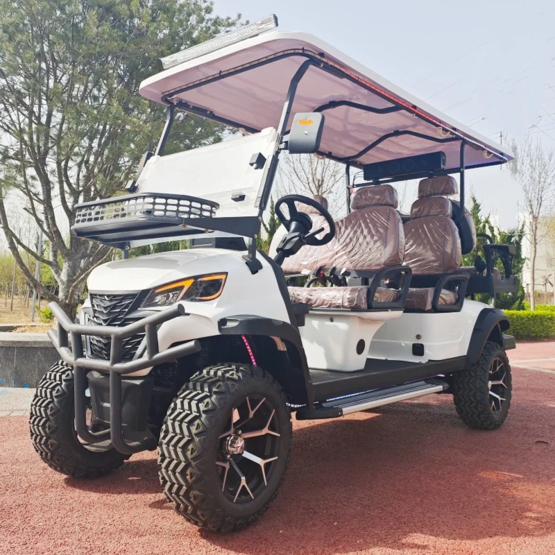 2026 Electric Golf Cart All Terrain Golf Buggy For Villa Golf Course 14-Inch Tires Seat With Headrest Foot Pedal Sound Bar