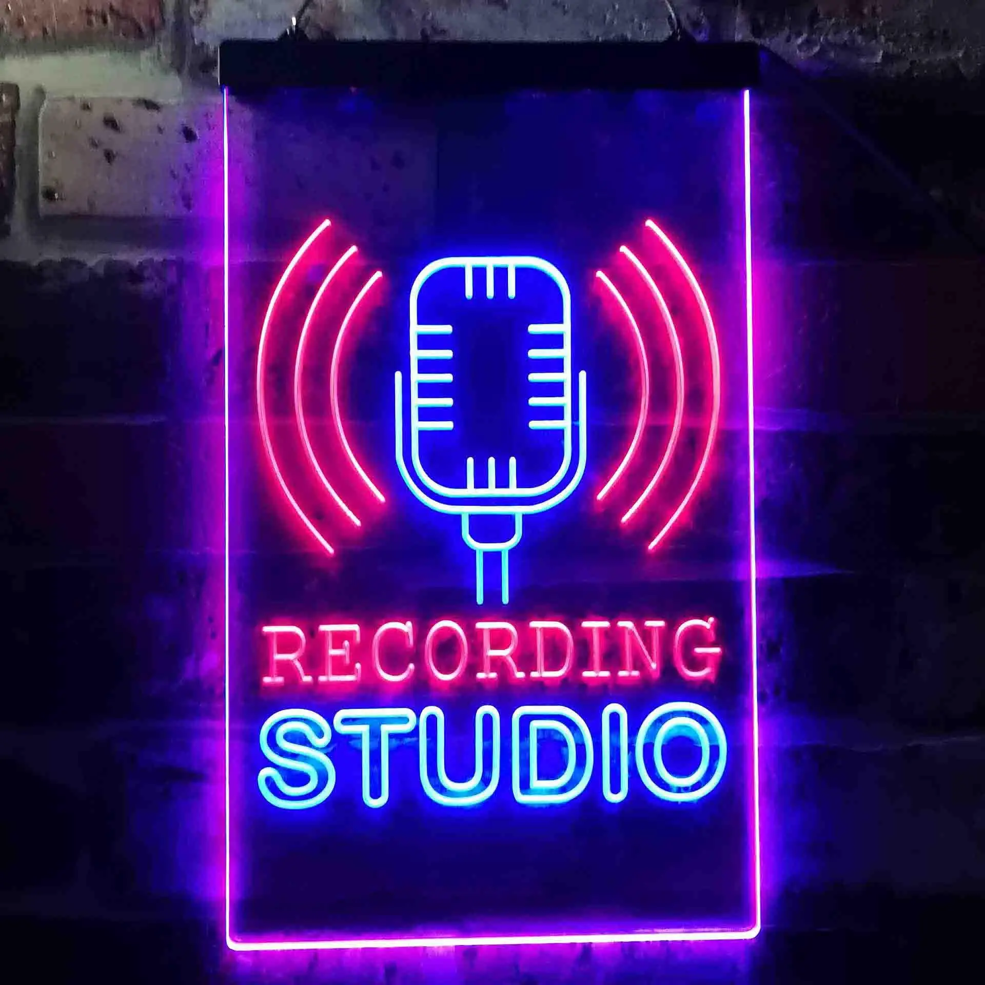 

Recording Studio Microphone On Air Dual Color Led Neon Sign st6-i3519