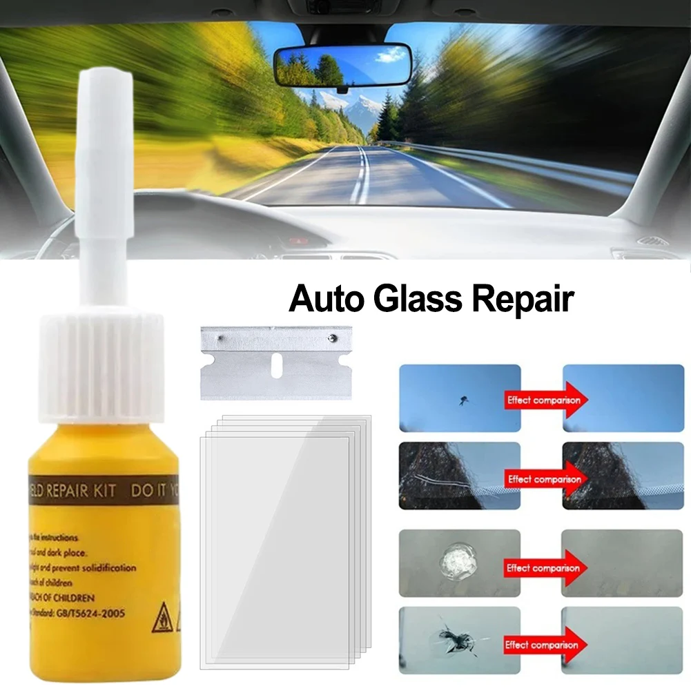 

Car Window Restoration Auto Glass Repair Kit Effective Repair High Universality Fitment Curing Lamp Compatible