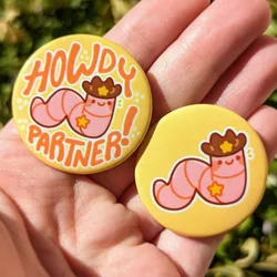 Cowboy Worm Button Pins 32-75mm