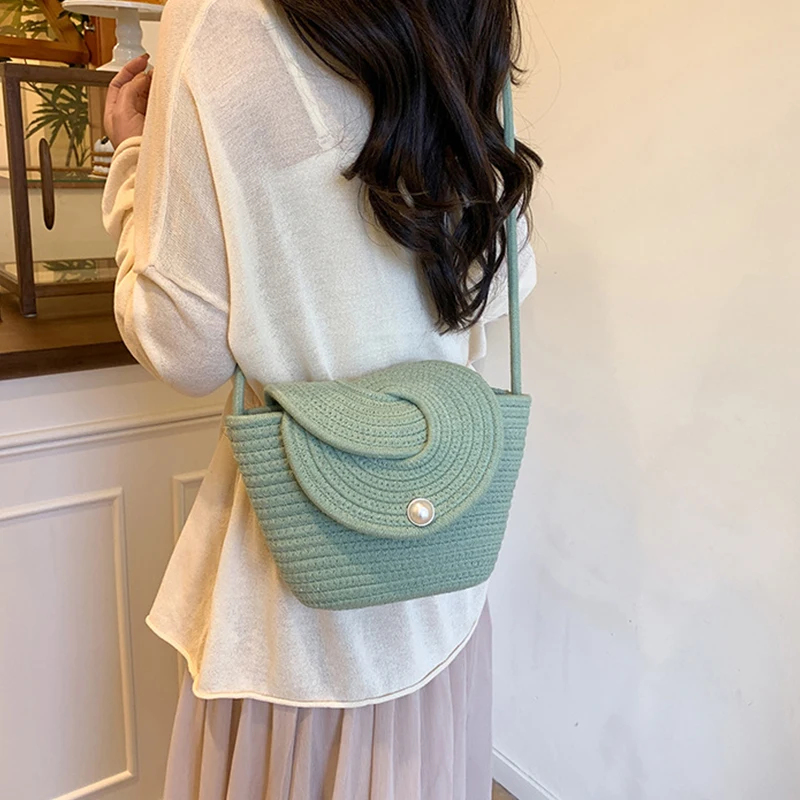 

Ladies Fashion Summer Straw Crossbody Bag Women Beach Holiday Shopping Woven Shoulder Handbag Messenger Purses For Women Bags