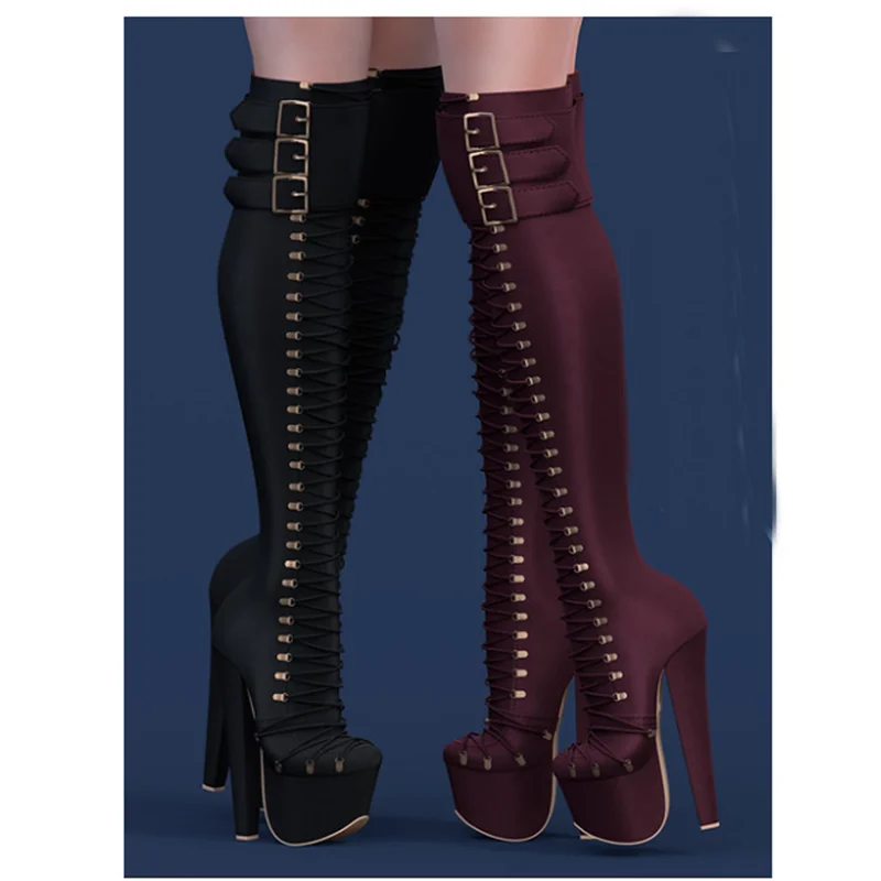 

Solid Over Knee High Matte Boots Thin High Heel Sexy Fashionable Cool Winter Casual Big Size Woman Shoes Zapatillas Mujer